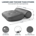 LuxStep Bath Pillow Bathtub Pillow with 6 Non-Slip Suction Cups,14.6×12.6 Inch, Extra Thick and Soft Air Mesh Pillow for Bath – Fits All Bathtub, Grey