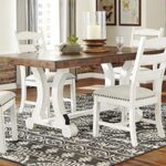 Signature Design by Ashley Valebeck Farmhouse Rectangular Extension Dining Table, Fits up to 8, White & Brown