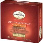 Twinings Decaffeinated English Breakfast Black Tea, 100 Individually Wrapped Tea Bags, Smooth, Flavourful Black Tea