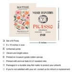 Iknostine Famous Artist Wall Art Prints Set of 6 Matisse Posters Canvas Artwork Abstract Aesthetic Picasso Bauhaus Flower Market Gallery Wall Decor for Bedroom Kitchen Bathroom (8″x10″ UNFRAMED)