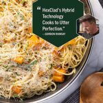HexClad 6 Piece Hybrid Stainless Steel Cookware Pan Set 8″, 10″, 12″ with Glass Lids, Stay Cool Handle, Non-Stick, Dishwasher, Oven Safe, Works on Induction, Ceramic and Gas Cooktops