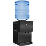Avalon A11BLK 3 Temperature Top Loading Countertop Water Cooler Dispenser with Child Safety Lock. UL/Energy Star Approved-Black Stainless Steel