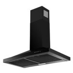 SNDOAS Black 24 inch Wall Mount Stainless Steel Range Hood Ducted/Ductless,Kitchen Vent Hood,3-Speed Exhaust Fan,LED Light,Chimney-Style Over Stove Vent