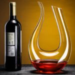 Smaier Wine Decanter, Lead-free Crystal Glass U Shape Classic Decanter,Wine Aerator Accessories, 1.5L Wine Carafe
