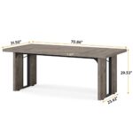 Tribesigns 71″ Large Dining Table for 6 to 8 People, Rustic Farmhouse Style Dinner Table, Rectangular Dining Table for Kitchen, Dining Room & Living Room