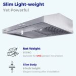 Vesta Charlotte 500cfm Under Cabinet Range Hood With 3 Levels Of Speed, Mechanical Buttons Control, Dishwasher Friendly Baffle Filters, Flexible Vent Connectors, LED Lights