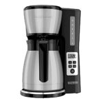 BLACK+DECKER 12-Cup* Thermal Programmable Coffeemaker with Brew Strength Selector, Black/Steel