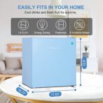 Frestec 1.6 Cu’ Mini Refrigerator, Small Refrigerator, Mini Fridge with Freezer, Compact Refrigerator, Blue (FR 160 BLUE)