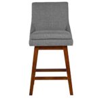 Amazon Brand – Stone & Beam Alaina Contemporary High-Back Swivel Seat Counter Stool, 39″H, Grey