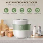 Bear Rice Cooker 6 Cups Cooked, 3D Heating and Fuzzy Logic, Healthy Ceramic Nonstick Small Rice Cooker, PFAS-Free, Touch-Screen, for White/Brown Rice Quinoa Oatmeal Soup, 1.6L White