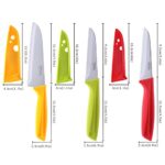 Ohola KITCHEN SUPPLIES 3 Piece Paring Knives, Stainless Steel Paring Knife Set – Utility, Paring and Serrated Paring Knives, Travel Knife Set with Safety Blade, Dishwasher Safe