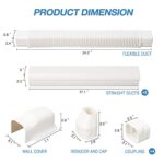 3″ W 9Ft L Line Set Cover Kit for Mini Split Air Conditioners Decorative PVC Slim Line Cover for Central AC & Heat Pumps Systems Tubing Cover