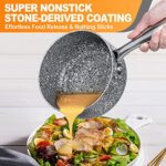MICHELANGELO Saucepan Set with Lid, Nonstick 1Qt & 2Qt Nonstick Sauce Pan Set with Lid, Small Pot with Lid, Nonstick Granite Saucepan Set, Small Sauce Pots, Stone Pot Set 1 Quart & 2 Quart