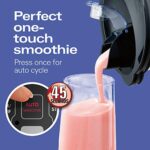 Hamilton Beach Smoothie Smart Blender with 5 Functions Including Auto-Cycle For Shakes & Smoothies, 40oz Glass Jar Dial, Stainless Steel (56208)
