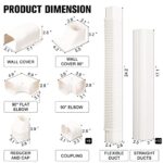 BEWAVE Air Conditioner Line Cover Kit, Decorative PVC Line Cover Kit for Mini Split Air Conditioners and Heat Pumps 3″ Wx16.1′ L