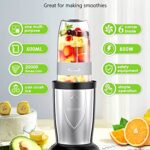 Blender for Shakes and Smoothies, 850 Watt 12 PCS Airpher Bullet Smoothie Blender for Personal with Milk Frother, 6-Edge Blade, Blade Grinder, 2 * 17 Oz & 10 Oz To-Go Cup, BPA Free