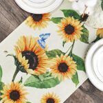 Sunflower Table Runner 72 Inches Floral Table Runner for Wedding Country Decor Farmhouse Decor Kitchen Table Linen