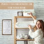 Farmhouse Bathroom Decor Set of 2 – Funny Interchangeable Wall Signs That Will Bring a Good Laugh To Your Bathroom – Rustic Wooden Picture Frames with Unique Sayings Are Perfect For Your Home