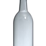 North Mountain Supply 750ml Glass Bordeaux Wine Bottle Flat-Bottomed Cork Finish – Case of 12 – Flint/Clear