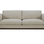 Amazon Brand – Stone & Beam Chesler Contemporary Sofa Couch with Wood Trim, 88″W, Cream
