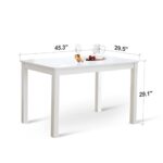 Livinia Cabin 45.3″ Wooden Dining Table/Small Rectangular Modern Farmhouse Solid Wood Kitchen Table Desk (White)