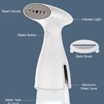 COKUNST Mini Handheld Garment Steamer, 30s Fast Heat-up Steam Iron, Travel Steamer for Clothes with Detachable Water Tank and Static Brush, Mini Clothes Steamer for Home, Travel, Business Trips (120v 800w)