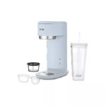 Mr. Coffee Iced Hot Single-Serve Coffee Maker with Reusable Tumbler and Nylon Filter – Light Gray