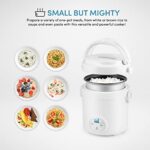 Aroma Housewares (MRC-903D) Mi 3-Cup (Cooked) (1.5-Cup UNCOOKED) Digital Cool Touch Mini Rice Cooker,White