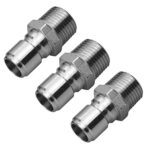 Lary Quick Disconnect for Brew 1/2 inches MPT Male Stainless Steel 304 Home Brewing Fitting Connector 3 Pcs, Silver