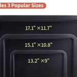 Amazqi Cookie Sheet Set of 3 – Nonstick Baking Sheet for Oven Dishwasher Safe – Non Toxic PFOA & PFOS Free Baking Pan – Easy Clean Thick Heavy Duty Carbon Steel (13/15/17In)