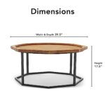 Amazon Brand – Stone & Beam Aire Rustic Octagonal Fir Wood Coffee Table, 39.5″W, Black & Natural