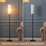 Ambimall Floor Lamp for Living Room Modern – Pole Lamps for Bedrooms Tall, Modern Standing Lamps with Lampshade, 65” Tall Lamp for Office, Kids Room, Reading, Minimalist Floor Lamp for Home Decor