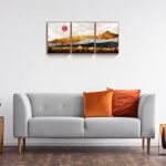 TIME TREE Abstract Nature Artwork Geometric Mountain Wall Decoration Canvas Wall Art for Living Room Wall Decor for Bedroom Framed Canvas Art Prints Pictures Home Decor (12″ x 16″ x 3pcs coffee frame, Style 1)