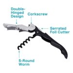 Coosion Waiter’s Corkscrew, Wine Opener with Foil Cutter, Waiter’s Friend, Professional Wine Key for Servers, Bottle Opener, Beer Opener, Wine Accessory (5 Pack)