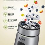 Syvio Blender for Shakes and Smoothies, 600W Personal Blender with 2 Speed Control, Bullet Blender with 2 BPA-Free 20Oz Sport Cup