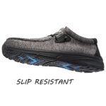 LARNMERN Slip Resistant Men’s Loafers Non Slip Work Shoes Zapatos Restaurante Trabajo Lightweight Food Service Walking Fishing Driving Chef Shoes Slip-On/7.5US/Black