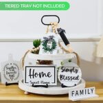 11 pcs Tiered Tray Decor Set – Ultimate Farmhouse Style, Home & Kitchen Decorations, Wooden Spring, Easter & Seasonal Holiday Table Signs (Tiered Tray NOT Included)