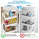 5-Tier Rolling Cart, Utility Cart with Lockable Wheels, Storage Cart,Craft cart,Easy Assemble for Kitchen,Bathroom,Laundry,Dorm Room,Storage Organizer as Art, Snack lash Book Diaper Book Cart White