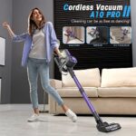 Cordless Vacuum Cleaner, Cordless Vacuum with 80000 RPM High-Speed Brushless Motor, 20Kpa Super Suction, 5 Stages High Efficiency Filtration, Up to 30 Mins Runtime Vacuum Cleaner for Hardwood Floor