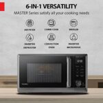 TOSHIBA 6-in-1 Inverter Microwave Oven Air Fryer Combo, MASTER Series Countertop Microwave, Healthy Air Fryer, Broil, Convection, Speedy Combi, Even Defrost 11.3” Turntable Sound On/Off, 27 Auto Menu