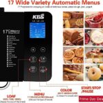 KBS Bread Maker-710W Dual Heaters, 17-in-1 Bread Machine Stainless Steel with Auto Nut Dispenser&Ceramic Pan, Gluten-Free, Dough Maker,Jam,Yogurt PROG, Touch Panel, 3 Loaf Sizes 3 Crust Colors,Recipes