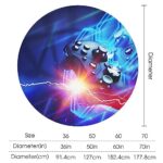 Colorful Cool Gamepad Round Tablecloths Abstract Modern Video Game Gamer Controller Lightning Design Table Linen Cloth Cover for Home Kitchen Dining Room Outdoor Patio Decoration 50x50in