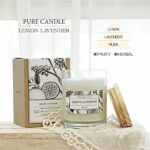 Aronica Pure Candle, Lemon Lavender, 7.05oz,Strong Lemon Essential Oils, Bathroom Candle Gifts, Organic Soy Candles Non Toxic Bathroom Spa Decor,Cute Kitchen Decor