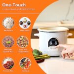 MOOSUM Electric Rice Cooker with One Touch for Asian Japanese Sushi Rice, 3-cup Uncooked/6-cup Cooked, Fast&Convenient Cooker with Ceramic Nonstick inner pot, Stainless Steel Housing and Auto Warmer