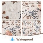 MYSKY HOME Rustic Tablecloth Classic Brown Leaves Printed Linen Fabric Table Cover Waterproof Fabric Tablecloth Farmhouse Decoration 60×84 Inches Rectangle/Oblong for Kitchen Dining and Outdoor Use