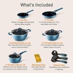 NutriChef Nonstick Cookware Excilon | Home Kitchen Ware Pots & Pan Set with Saucepan, Frying Pans, Cooking Pots, Lids, Utensil PTFE/PFOA/PFOS Free, 11 Pcs, Royal Blue