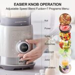 Bear Blender, 1500 Peak Watts Professional Countertop Blender for Kitchen, Blender for Shakes and Smoothies with 51 Oz Glass Jar,Auto-Programs Functions with LED display for Ice Crush, Smoothies, Milkshakes and Autonomous Clean