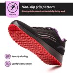 Treesky Non Slip Shoes for Women Food Service, Black, Lace-Up, Comfortable, Breathable, Lightweight, and Wear-Resistant