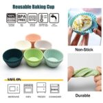 Reusable Silicone Cupcake Baking Cups 24 Pack, 2.75 inch Silicone Baking Cups, Non-stick Muffin Cupcake Liners for Party Halloween Christmas, Easy Clean Pastry Muffin Molds?Multicolor?