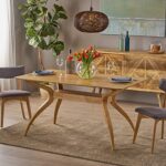 Christopher Knight Home Salli Wood Dining Table, Natural Oak Finish